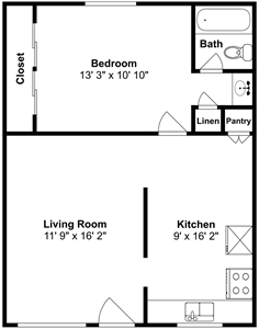 One Bedroom / One Bath / 652 Sq.Ft.*